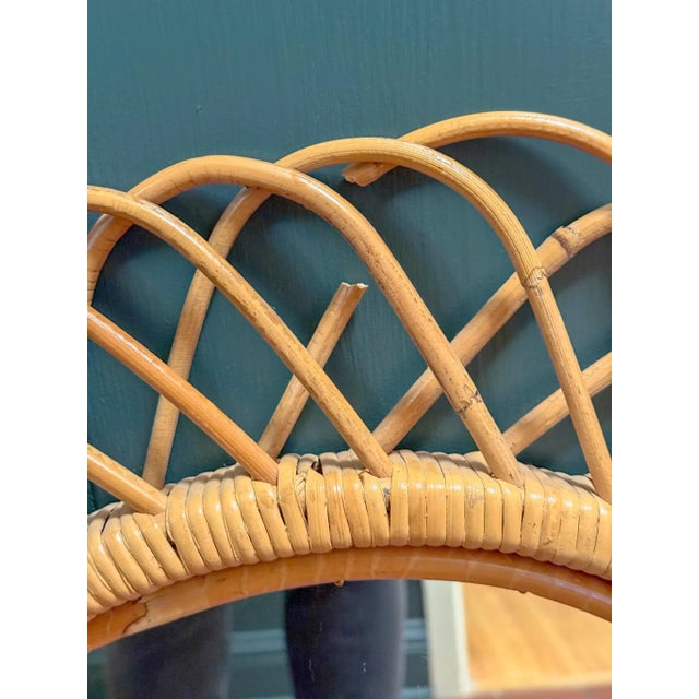 1950s Italian Wicker Oval Wall Mirrors by Franco Albini, a Pair For Sale - Image 10 of 12