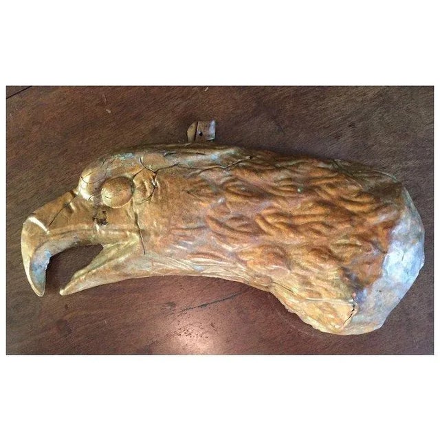 Metal Antique 19th C. Hammered Copper Eagle Head Weathervane Fragment For Sale - Image 7 of 11