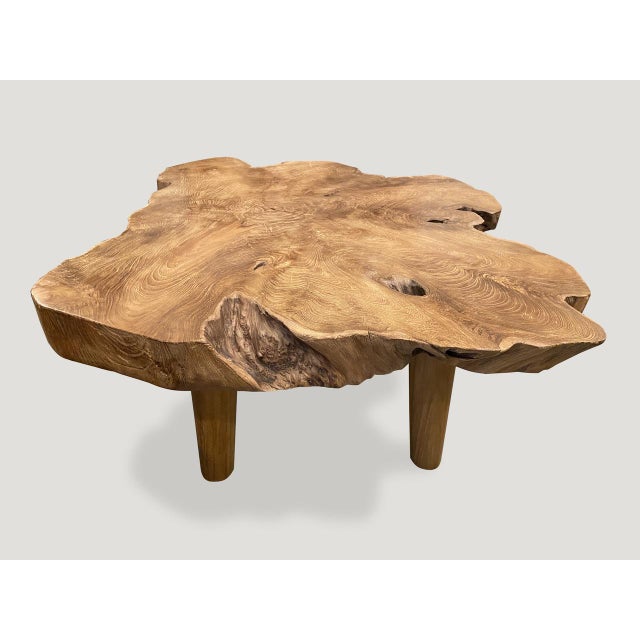 Andrianna Shamaris Mid-Century Style Single Slab Coffee Table For Sale - Image 17 of 18