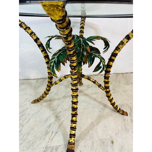 Coastal Vintage Coastal Palm Tree Dining Table For Sale - Image 3 of 8