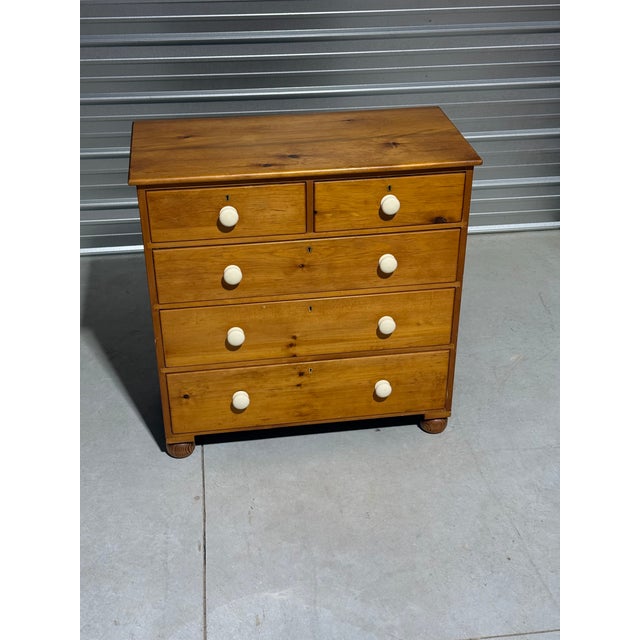 Victorian Antique Pine Two Over Three Drawers - Chest of Drawers From England For Sale - Image 3 of 18