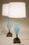 Aqua 1960s Large Barovier Toso Murano Italy Thick Aqua Swirl Art Glass Ornate Brass Table Lamps - a Pair For Sale - Image 8 of 11