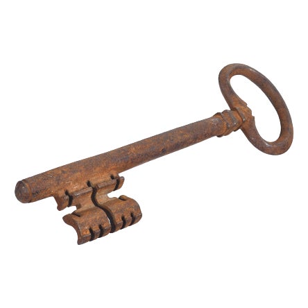 Ancient 19th Century Iron Key For Sale