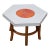 MCM Octagonal Bamboo Enamel White Laminate James Mont Style Side Table For Sale