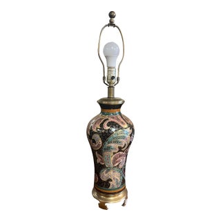 Vintage Paisley Porcelain Frederick Cooper Lamp For Sale