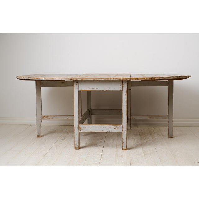 Large Swedish Drop Leaf Table For Sale - Image 4 of 14