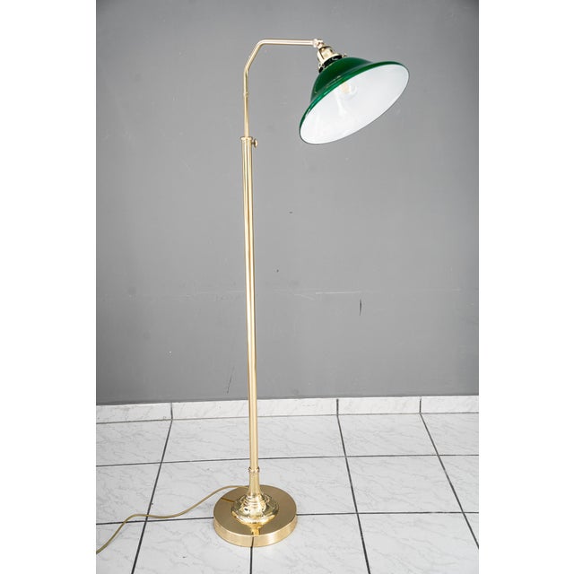 Art Deco Adjustable Floor Lamp with Green Shade, Vienna, Austria, 1920s For Sale - Image 6 of 18