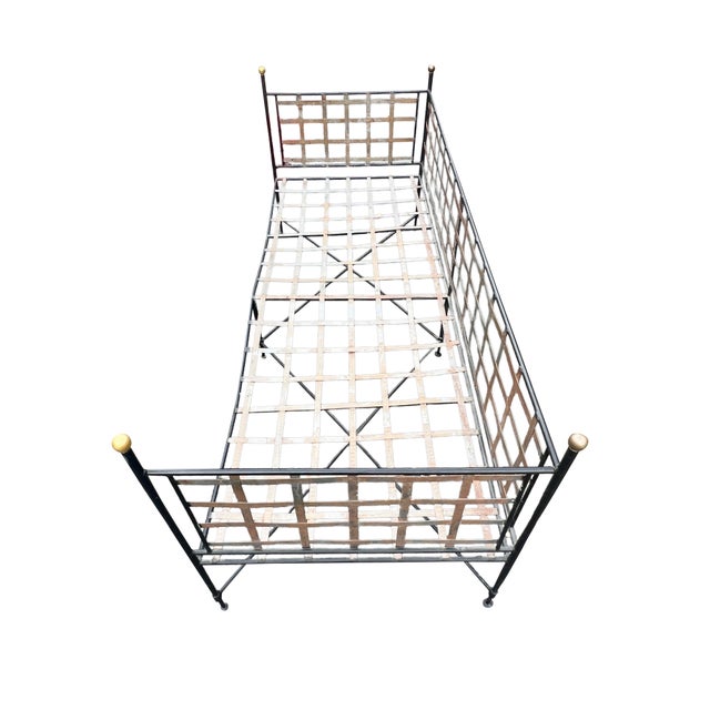 Wrought Iron Patio Daybed Seating Sofa Settee Attributed to Mario Papperzini for Salterini For Sale - Image 10 of 12