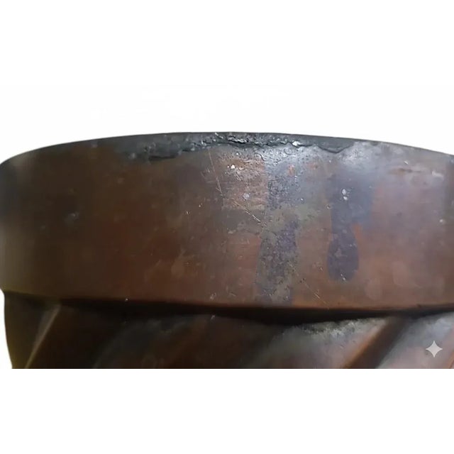 Antique 19thC Copper Turk’s Head Mold – Dovetail Seam, Swirled Bundt For Sale - Image 11 of 12