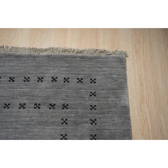 Textile 9x12 Jasmine Alluring Gray Solid Open Modern Handmade Wool Carpet Rug For Sale - Image 7 of 9