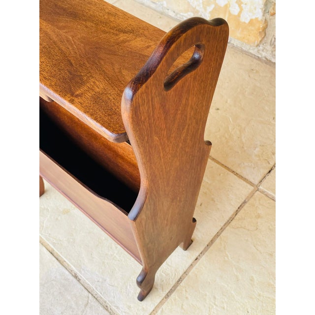 Wood Vintage Side Table with Magazine Rack, 1960s For Sale - Image 7 of 18