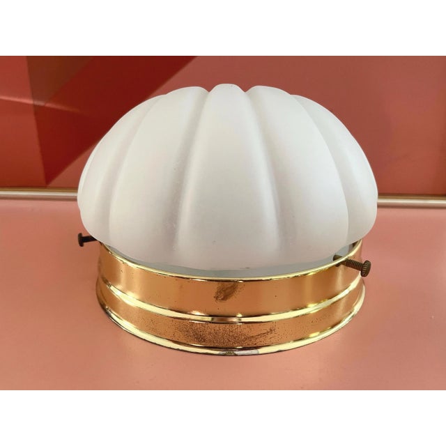 1970s Frosted Glass Scallop Shell Wall Lights - Set of Three For Sale - Image 17 of 18