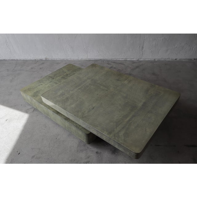 Lacquered Green Goatskin Expanding Coffee Table by Aldo Tura For Sale - Image 9 of 11