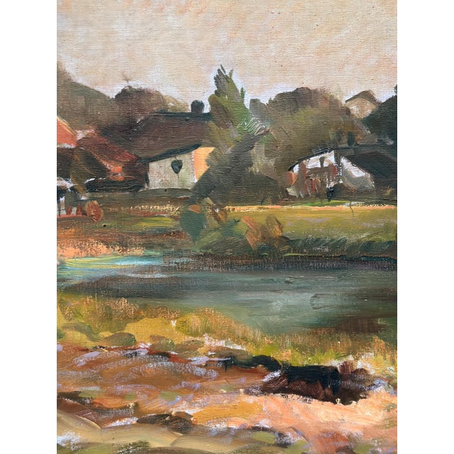 Swedish Artist, Village, 1950s, Oil on Canvas, Framed For Sale - Image 12 of 18