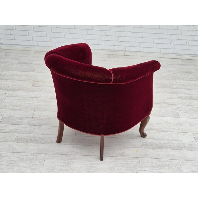 Danish Lounge Chair in Velour & Beech, 1950s For Sale - Image 16 of 18