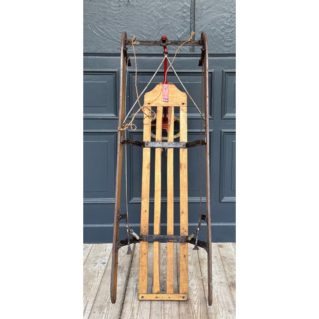 Vintage Steering Sled in Oak, 1920s For Sale - Image 16 of 17