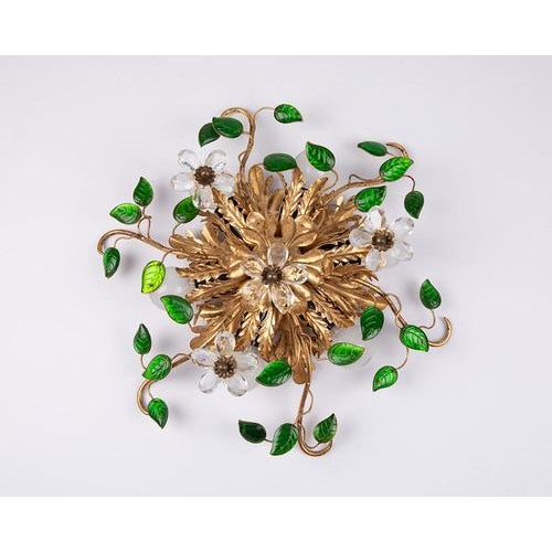 Metal Flush Mount attributed to Maison Baguès, 1940s For Sale - Image 7 of 8