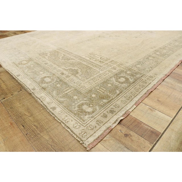 Mid 20th Century Muted Vintage Turkish Oushak Rug - 06'05 X 11'01 For Sale In Dallas - Image 6 of 9
