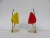 1 Pair of minimalist bedside lamps, small table lamps from the 50s, made in Italy. The bases are brass, the lampshades...