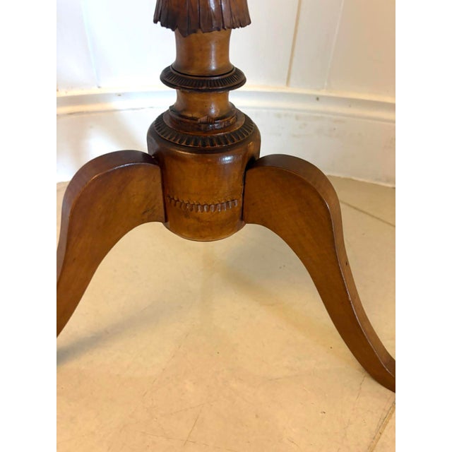 Antique Swiss Black Forest Hand Painted Walnut and Beech Folk Art Occasional Lamp Side Table, 1900 For Sale - Image 12 of 15