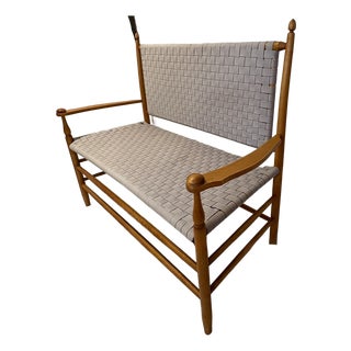 Vintage Shaker Workshops Bench With Original Webbing For Sale