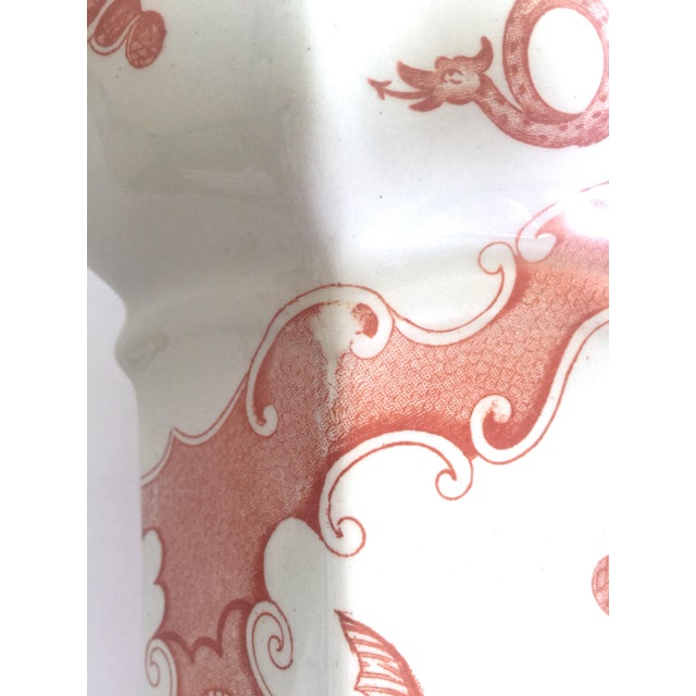 Large Mason’s Ironstone Ceramic Pitcher Jug in Chinese Dragon Pattern For Sale - Image 10 of 13