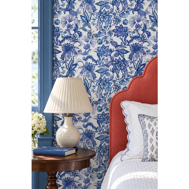 This wallpaper design, which we call, Floral &amp; the Frog, started as our take on a classic watercolor chinoiserie...