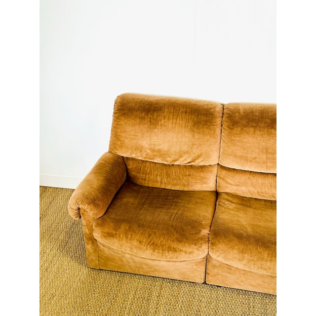 Vintage Velvet Modular Sofa and Armchair Set, 1970s, Set of 5 For Sale - Image 14 of 18