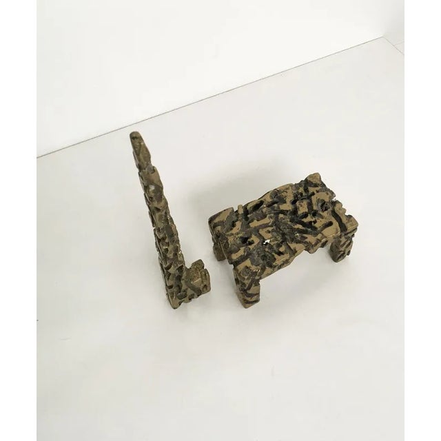 Urano Palma, Italian Abstract Chair & Table Sculptures, 1980, Bronzes, Set of 2 For Sale - Image 4 of 11