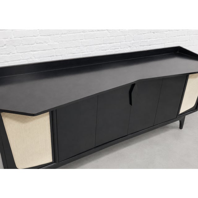 Extra Long Black Mid Century Modern Credenza | Custom Sideboard in the Style of Gio Ponti, C. 1960's For Sale - Image 10 of 15