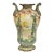 Antique Nippon Hand Painted Porcelain Moriage Twin Handle Countryside Scene Vase For Sale