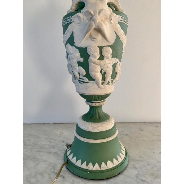 Antique Wedgwood Jasperware Ram's Head Table Lamp For Sale - Image 11 of 13