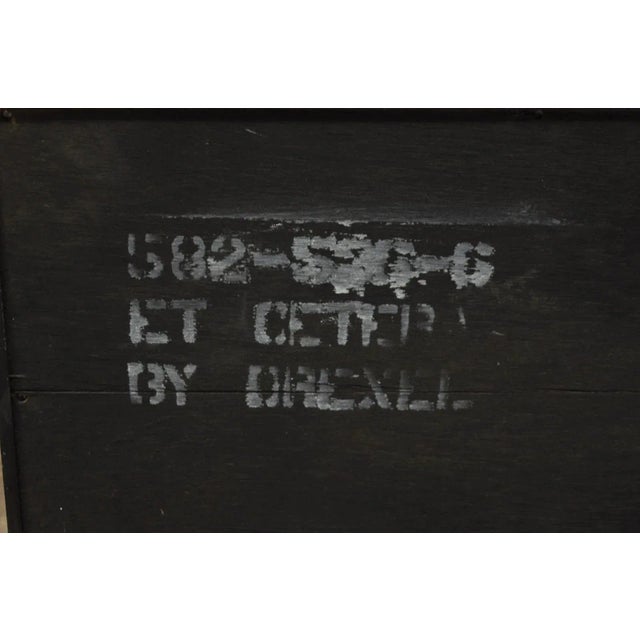 Drexel Et Cetera Chinoiserie Black Lacquer Decorated Breakfront China Cabinet For Sale - Image 11 of 12