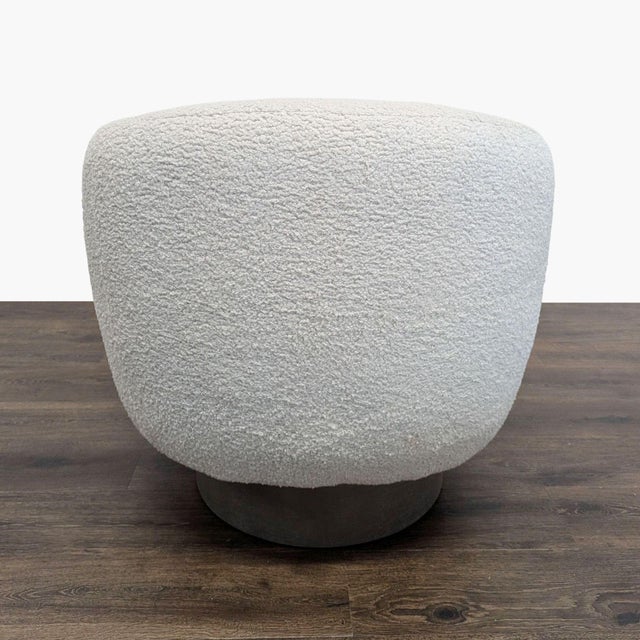 2010s Interlude Home Simone Swivel Chair in Haze Faux Shearling For Sale - Image 5 of 7