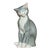 Bing & Grøndahl Porcelain Grooming Sitting Cat Figurine, 1950s, Unsigned Sale For Sale