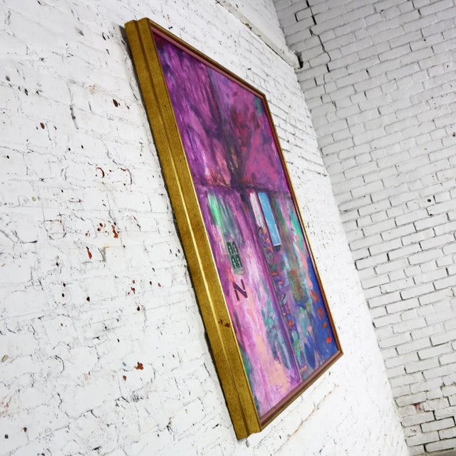 Late 20th Century Lizz Mixed Media Acrylic and Collage on Canvas by Ronald Frederick Dockter For Sale - Image 5 of 13