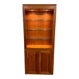 Vintage Cherry Display Bookcase Cabinet For Sale