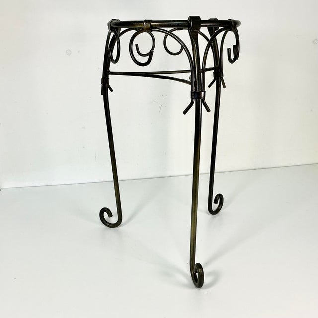 Brutalist Late 20th C Vintage Brutalist Metal Plant Stand For Sale - Image 3 of 11