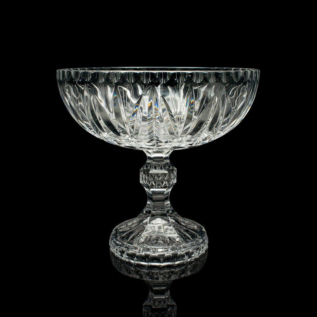 Mid-Century Modern 1950's Vintage Crystal Footed Grape Bowl For Sale - Image 3 of 11