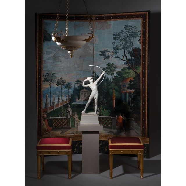 Two panels from the panoramic wallpaper series Telemachus on the Island of Calypso by Joseph Dufour. Mounted on folding...