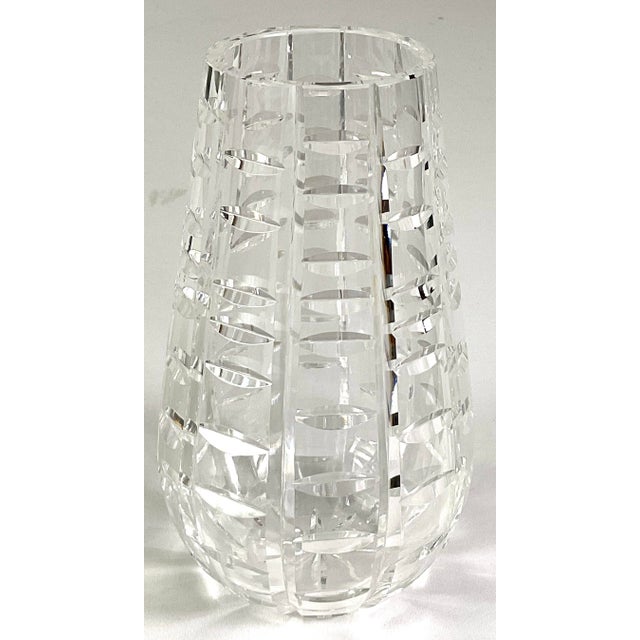 1990s Waterford Crystal of Ireland- “Tralee”-7 Inch Tapered Ladder Vase For Sale - Image 5 of 7
