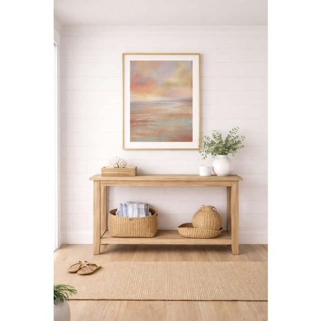Contemporary Sunset Coastal Wall Art, Abstract Beach Seascape Print, Pastel Ocean Art Print, 24″ × 36″ For Sale - Image 3 of 9