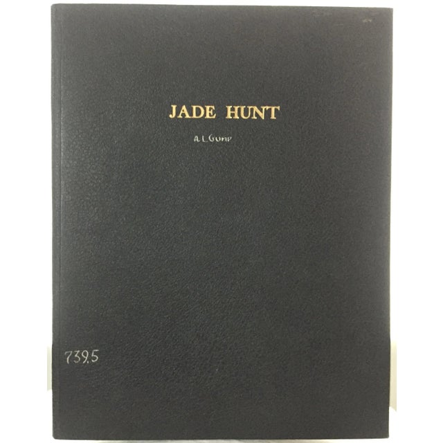 Animal Skin Early 20th Century Vintage Oversize Black Leather Book, A. Livingston Gump's Jade Hunt, Signed For Sale - Image 7 of 7