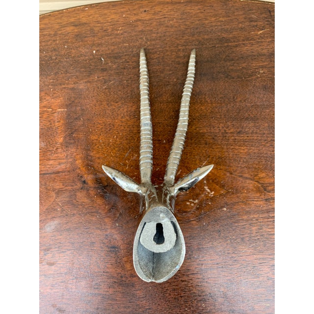 Late 20th Century Aluminum Wall Mounted Antelope Head For Sale - Image 5 of 5