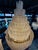 1970s Monumental Amber Textured Glass Leaf Tiered Chandelier For Sale - Image 4 of 11