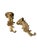 A striking pair of substantial gilt wall sconces featuring deeply sculpted acanthus leaves, scrolling flourishes, and...