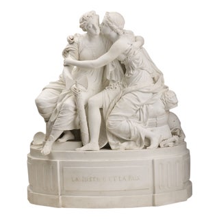 Justice and Peace Terre de Lorraine Group, Late 1700s, Unglazed Ceramic For Sale