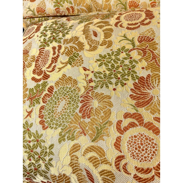 Mid-Century Chrysanthemum Floral Embroidered Parsons Sectional Sofa W/ Daybed For Sale - Image 14 of 14