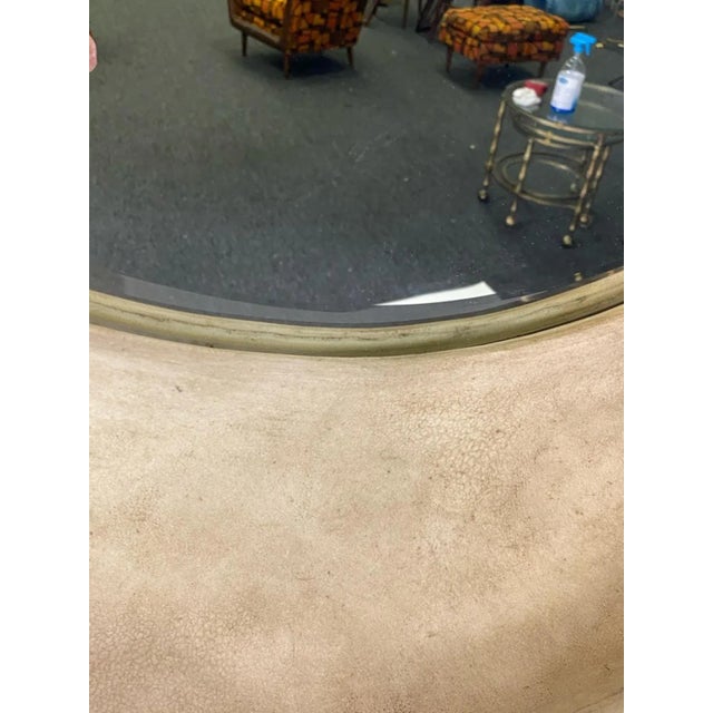 Gray 1980s Monumental Modern Parchment Mirror in the Manner of Karl Springer For Sale - Image 8 of 10