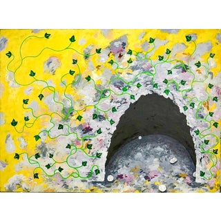 Louisa Chase, Large Oil Painting Louisa Chase Grotto Floral Garden Abstract Neo Expressionist, 1981 For Sale